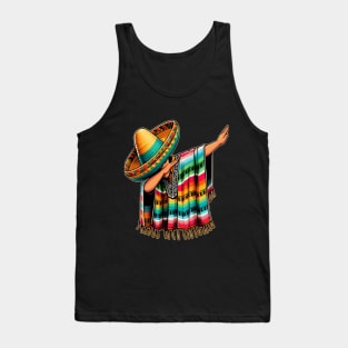 Dabbing Poncho Cinco de Mayo Mexican Sombrero Festival Tank Top